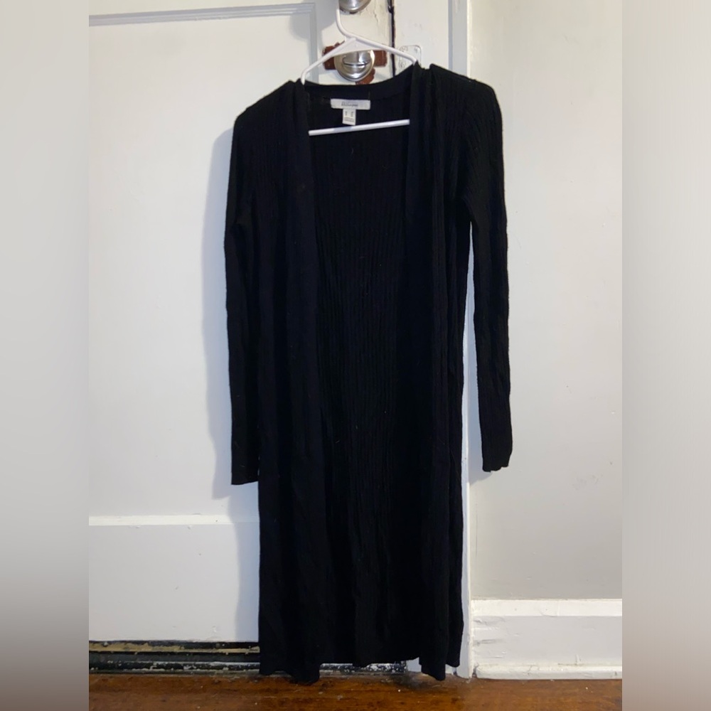 Long black sweater cardigan